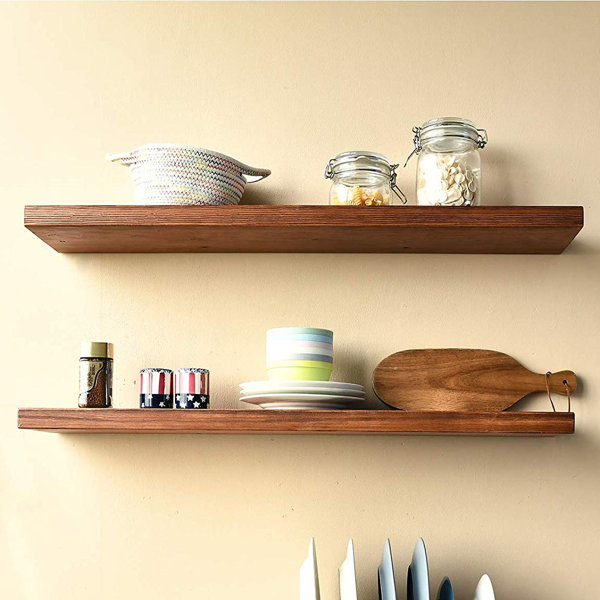 Union Rustic Denton 2 Piece Pine Solid Wood Floating Shelf & Reviews